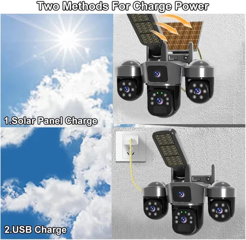 Vista 6 de Cámara de seguridad solar para exteriores 2 en 1