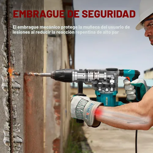 Vista 6 de Berserker SDS-Max - Rotomartillo de 1-9/16" de servicio pesado con control de vibración, embrague de seguridad, 13 amperios, 3 funciones