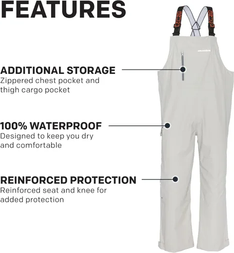 Vista 4 de Grundens Tourney Bib - Pantalones de pesca para hombre, duraderos, impermeables