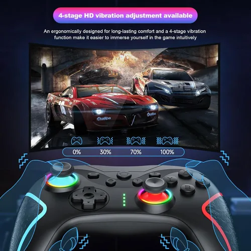 Vista 5 de Bidfoce Switch Controller for Nintendo SwitchSwitch LiteSwitch Oled, Switch Pro Controller with Programming Back Buttons Turbo Motion Vibration