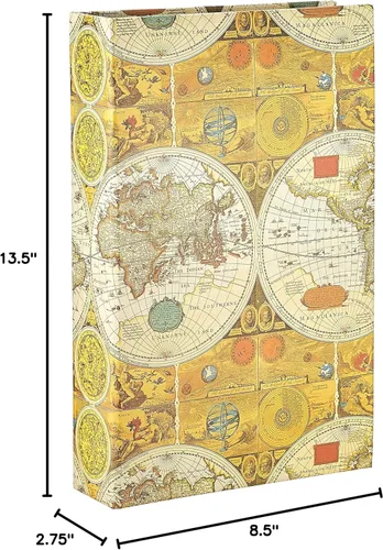 Vista 3 de Álbum de fotos de 3 anillos con 504 bolsillos para fotos de 4 x 6, diseño de mapa del mundo antiguo