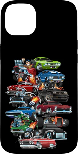 Vista 14 de Funda para iPhone 13 Hotrods, autos clásicos, coches musculosos y carros de carreras