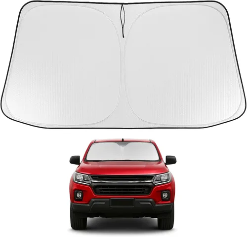 Vista 155 de Proadsy Parasol para parabrisas Rivian R1S 2022-2025 2026 de 4 capas plegable, protector de parasol frontal que bloquea los rayos UV, mantiene