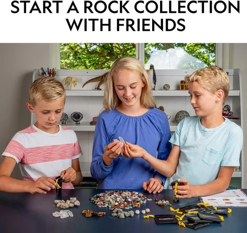 Vista 4 de Kit de colección de rocas de National Geographic para niños – 1.25 lb. Rocas, minerales y piedras preciosas surtidas y 50 rocas y minerales geniales