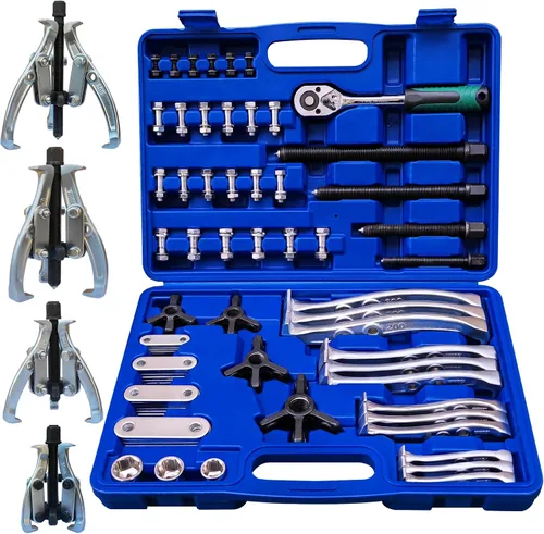 Vista 8 de Juego de extractores de engranajes, 13 piezas, kit de extractor de rodamientos grandes, extractor de engranajes de 2 mandíbulas y 3 mandíbulas