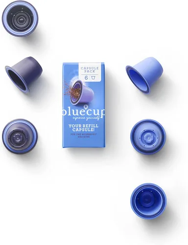 Vista 2 de Cápsulas reutilizables paquete de 6 cápsulas de café recargables para máquinas Nespresso Original Line, complemento al kit de inicio Bluecup sin BPA