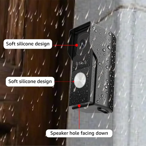 Vista 5 de Sistema de intercomunicación de timbre de video inteligente para el hogar con pantalla táctil grande de 10.1 pulgadas, cámara