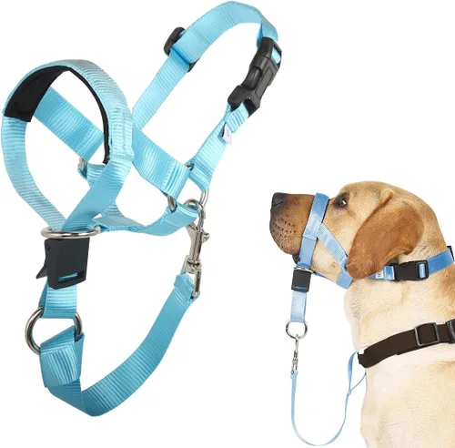 Vista 5 de BARKLESS Collar de cabeza sin tirones para entrenar y caminar de perros fácil Arnés de perro suave y ajustable con enlace de seguridad, pone fin a