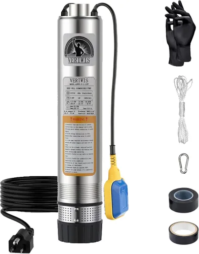 Vista 8 de Bomba de Tanque Séptico Sumergible de 4" para Efluente de Cisterna de Pozo Profundo con Succión Inferior Resistente a Obstrucciones Cable UL de 33