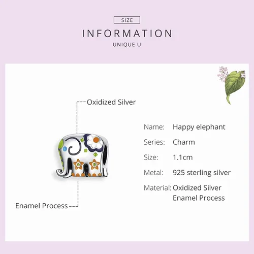 Vista 6 de WOSTU Dije de plata de ley 925 con diseño de elefante, gato y mariposa, joyería para mujeres y niñas, pulsera con dije colgante, regalo