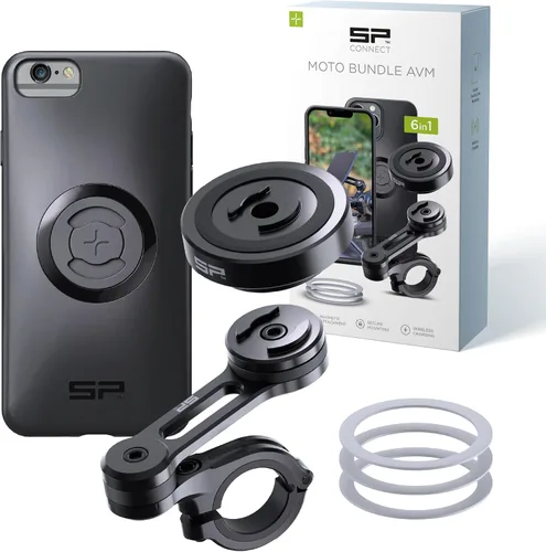Vista 17 de SP CONNECT Moto Bundle II con módulo antivibraciones SPC+ Compatible con iPhone 11 Pro/XS/X Soporte de teléfono para motocicleta Soporte