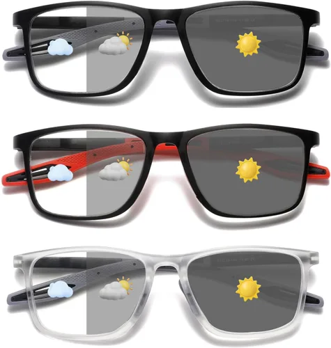 Vista 17 de Hubeye TR90 Gafas de Lectura Deportivas para Hombres y Mujeres Ultraligeras Flexibles Anti-Luz Azul（Negro+Negro+Negro+Negro+Negro，+0.0）