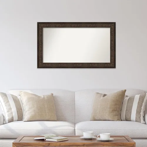 Vista 1106 de Amanti Art Espejo de pared personalizado no biselado (25 x 25 pulgadas), marco de bronce acentuado, varios tamaños personalizados, espejo de baño