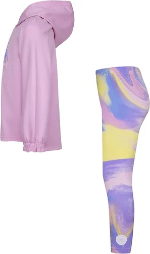 Vista 2 de Converse Chuck Patch - Conjunto de sudadera con capucha y leggings (niños pequeños), Espuma rosa.