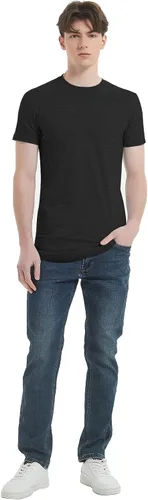 Vista 6 de LETAOTAO Camiseta hipster de línea larga para hombre, corte caído, festoneada, cola larga, ajustada, culturismo, gimnasio, entrenamiento muscular
