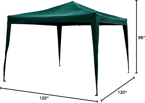 Vista 7 de Cenador de toldo desplegable verde de 10 x 10 pies para exteriores