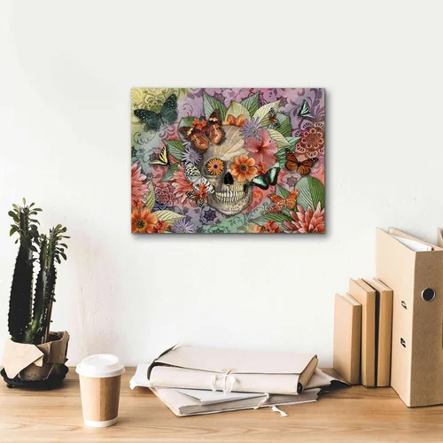 Vista 7 de Epic Graffiti 'Butterfly Botaniskull' de Fusion Idol Arts, arte de pared en lienzo, 16 x 12 pulgadas