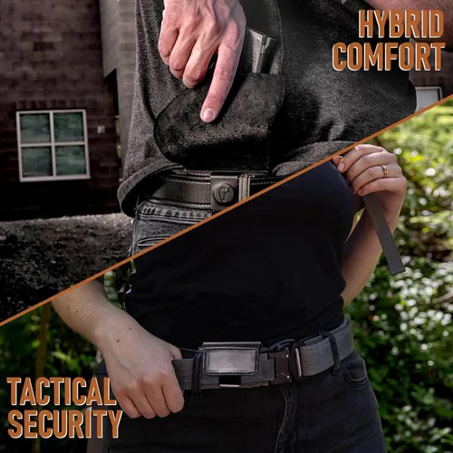 Vista 4 de Urban Carry LockLeather Funda G3 Holster - Diseño híbrido de cuero/polímero para ocultación óptima Disponible en tamaños Cadete, Trooper, Teniente