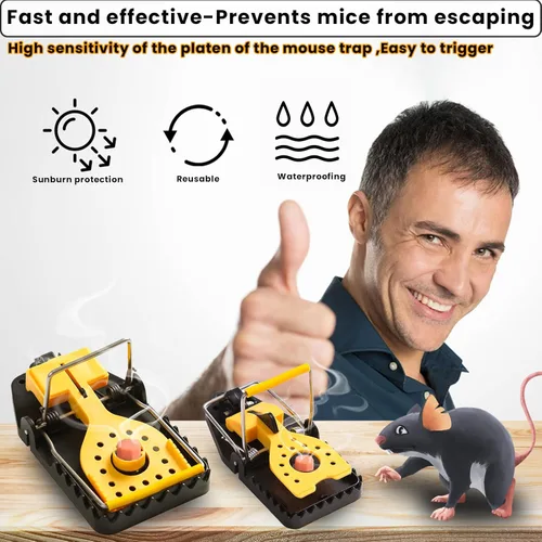 Vista 4 de Trampas para ratones, trampa para ratas, rápida y eficazmente, la mejor trampa para ratones, trampas para ratones usadas en interiores y exteriores