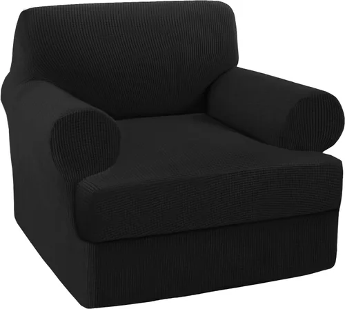 Vista 61 de Turquoize Funda para sillón con cojín en forma de T para sala de estar, funda elástica para sofá, funda suave para sillón, fundas de muebles