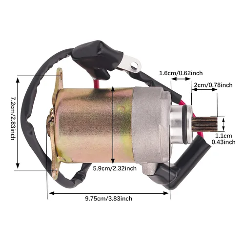 Vista 4 de AHL Motor de arranque de 9 dientes compatible con GY6 Carter Talon Yerf Dog 150cc Go Karts 125cc Taotao SUNL Baja Icebear Tank Roketa 152QMI 157QMJ