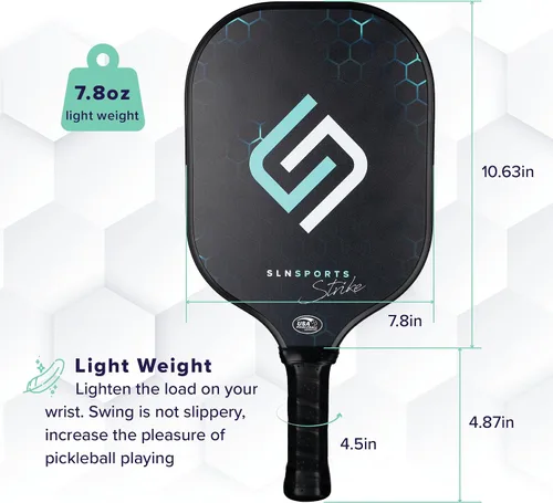 Vista 5 de Pickleball Paddles USAPA Approved Carbon Fiber Paddles/Fiberglass Pickleball Rackets Set of 2 Carrying Case, 4 Balls Pickleball Raquets for