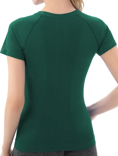 Vista 2 de MathCat Camisetas de entrenamiento para mujer, camisetas de entrenamiento para mujer, manga corta, camisetas atléticas de yoga sin costuras, camisas