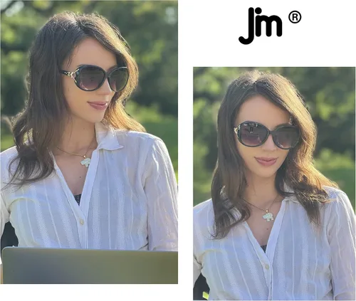 Vista 5 de JM Polarized Sunglasses, Womens Trendy Oversized Big Large Driving Sun Glasses, Sensitive Eyes UV Protection Sunnies