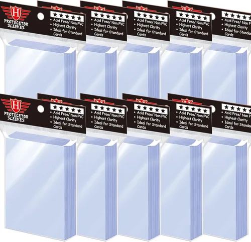 Vista 9 de 100 fundas transparentes para tarjetas intercambiables, fundas de plástico suave para tarjetas de béisbol, tarjetas deportivas, tarjetas de juego