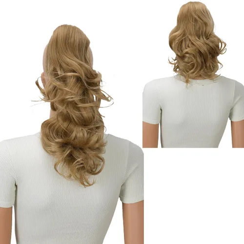 Vista 21 de PRETTYSHOP 16 o 20 pulgadas clip para el pelo en extensión cola de caballo 2 en 1 rizada resistente al calor