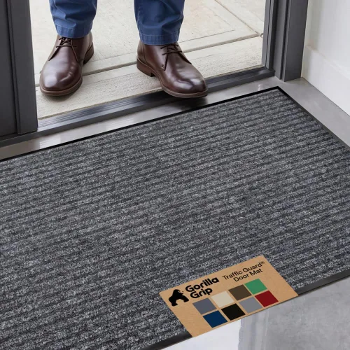Vista 52 de GORILLA GRIP Traffic Guard - Tapete resistente para interiores y exteriores Negro