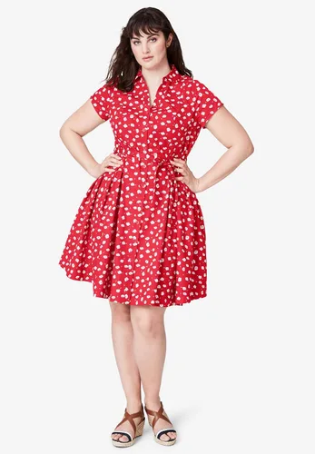 Vista 4 de Ellos Vestido Sandy Shirtwaist de talla grande para mujer
