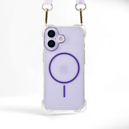 Vista 8 de Funda magnética para iPhone 13 Pro Max, con marco suave magnético transparente, parte trasera de PC, cubierta protectora contra golpes con cordón