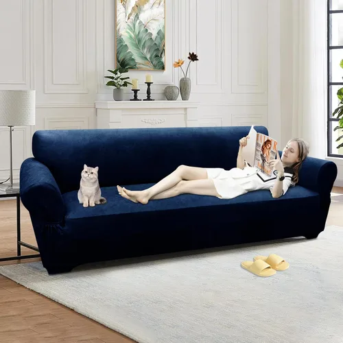 Vista 85 de Fundas para Sillón de 2 Piezas con Cojín en T, Fundas de Aspecto de Cuero para Sofá, Fundas para Sillas, Protector de Muebles Elástico, Funda