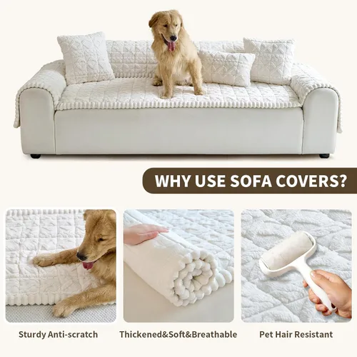 Vista 6 de Fundas de Reposabrazos de Sofá Antideslizantes, Funda Lavable de Respaldo de Sillón Suave, Fundas Gruesas y Peludas para Reposabrazos de Sofá
