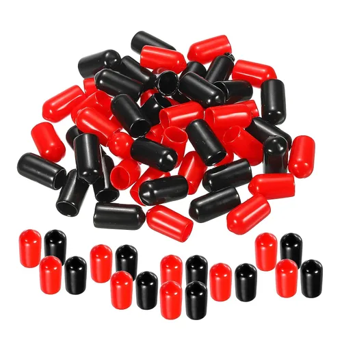 Vista 78 de MECCANIXITY 50 unids tapas de goma Surtido de 0.079 in PVC vinilo tornillo rosca protector para tornillo tornillo negro rojo