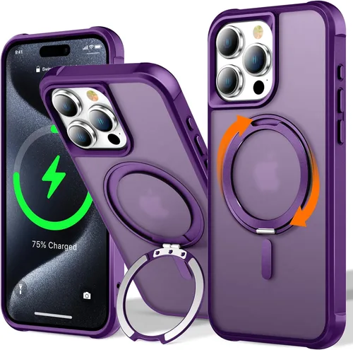 Vista 98 de UMIONE - Funda con diseño de anillo magnético giratorio de 360° para iPhone 11, soporte de bucle invisible integrado, compatible con Magsafe, funda