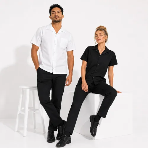 Vista 3 de ChefsCloset Unisex Cook Shirt, Snap Front Utility Kitchen/Chef Shirts for Men & Women Negro