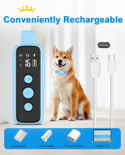 Vista 7 de Bousnic Collar de Choque para Perros - Collar de Entrenamiento Eléctrico para Perros, Impermeable, Recargable con Control Remoto para Perros