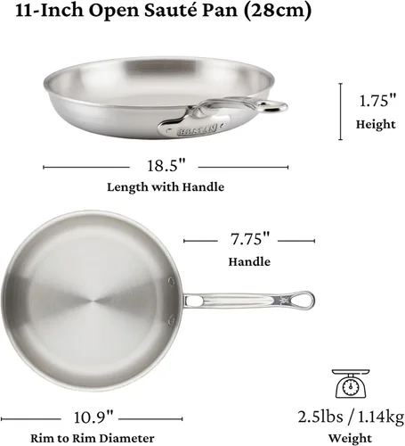 Vista 9 de Thomas Keller Insignia by Hestan - Juego de sartenes de acero inoxidable, compatible con placa de inducción, 11 pulgadas y 12.5 pulgadas