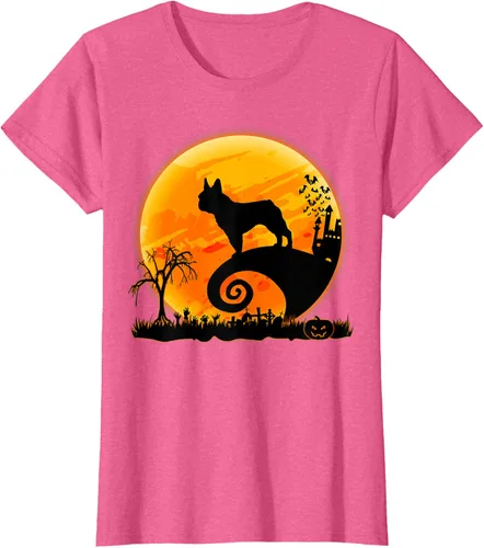 Vista 99 de Camiseta divertida de disfraz de Halloween para perro y luna de Bulldog francés, Negro, S