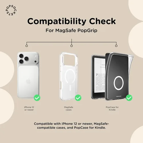 Vista 6 de PopSockets Agarre para teléfono MagSafe con patas, soporte magnético, parte superior intercambiable, agarre seguro para estuches MagSafe de iPhone