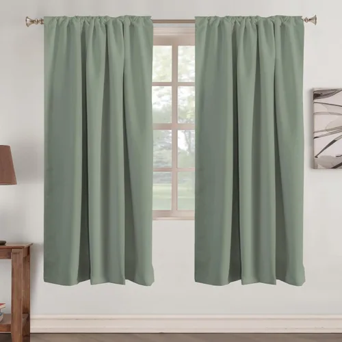 Vista 130 de Turquoize Cortinas Opacas con Aislamiento Térmico Paneles de Tratamiento de Ventanas con Bolsillo para Barra Paneles de Ventana para Ventanas
