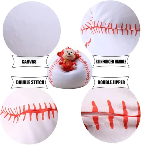 Vista 3 de LMYOVE Funda para silla puf de almacenamiento de animales de peluche para niños, juguetes de peluche organizados para niñas y niños