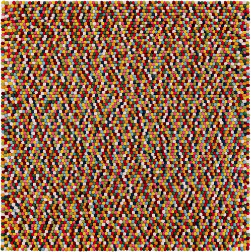 Vista 25 de Unique Loom Felt Ball Collection - Alfombra de área (2 pies, redonda, rosa y púrpura/marfil)