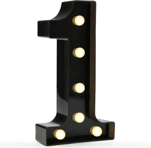 Vista 18 de Pooqla - Números iluminados negros, decoraciones de cumpleaños 50 para hombres Number 50