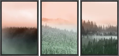Vista 33 de SIGNWIN Lienzo enmarcado para pared, juego de arte dramático de cielo tormentoso, ilustraciones de paisaje nuboso Moody, arte moderno decorativo