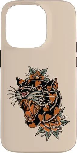 Vista 17 de American Traditional Panther with Hearts Old School Tattoo Case para iPhone 17