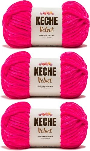 Vista 188 de Keche Hilo para ganchillo, hilo de terciopelo, chenilla suave, manta de bebé voluminosa amigurumi Yarn 3.53 oz (132 yardas) - Arona