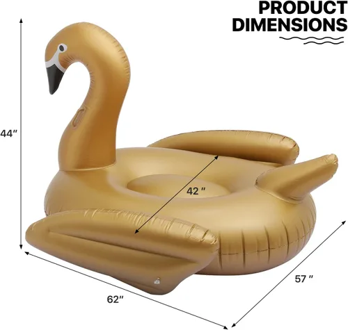 Vista 2 de Flotador inflable gigante para piscina con alas estables para decoraciones de fiesta de verano, flotador de piscina para adultos